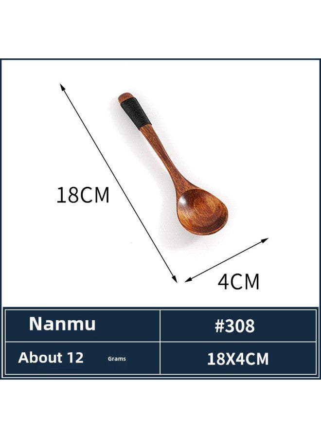 Japanese Wooden Tableware Nanmu Spoon Lotus Middle Spoon Lotus Wooden Spoon Creative Spoon Wholesale-Color:8  - Image 1