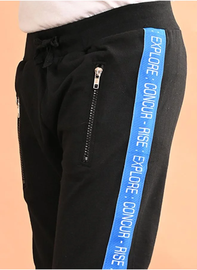 ليل بيكس Printed Side Taping Detail Joggers by Styli