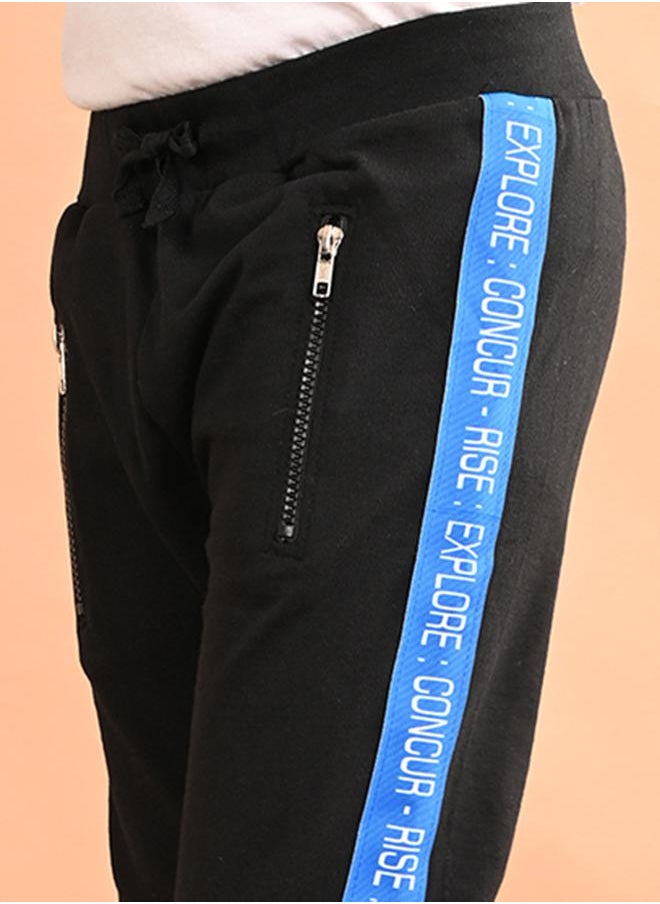 LILPICKS - Printed Side Taping Detail Joggers by Styli - Image 1