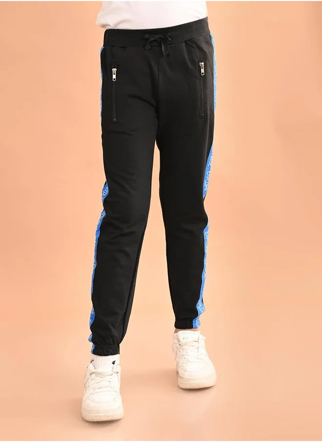 ليلك Printed Side Taping Detail Joggers