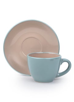 Shallow Moire 4-Piece Coffee Cup & Saucer Set 90ml - Two Tone | Kitchen Dinnerware, Ceramic, Stoneware  - Image 2