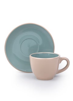 Shallow Moire 4-Piece Coffee Cup & Saucer Set 90ml - Two Tone | Kitchen Dinnerware, Ceramic, Stoneware  - Image 3