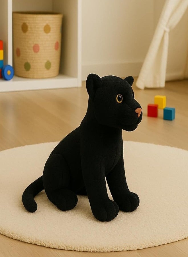 Tickles Black Panther Soft Stuffed Plush Animal Toy for Kids Boys & Girls Birthday Gift (Color: Black Size: 30 cm) - Image 2