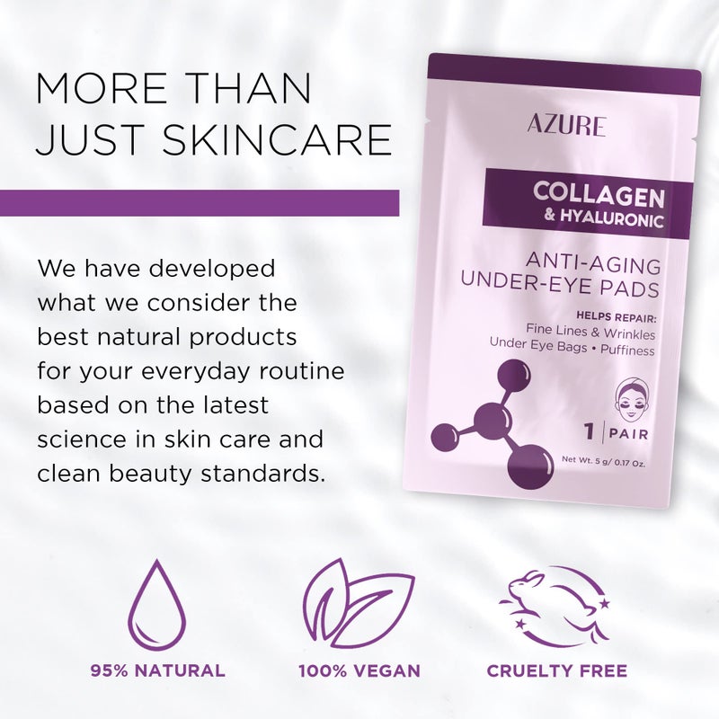 Azure Cosmetics Collagen & Hyaluronic Acid Anti Aging Under Eye Pads - Lifting & Moisturizing Eye Mask Patches - Reduces Fine Lines, Wrinkles, Dark Circles & Puffiness - Made in Korea - 5 Pairs - Image 5