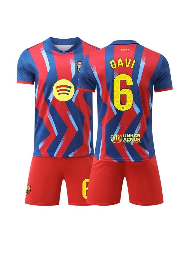 Barcelona Gavi No.6 Special Edition Soccer Jersey Set, Football Uniform Kit with Shorts, Men & Kids Football Training Suit - Image 1
