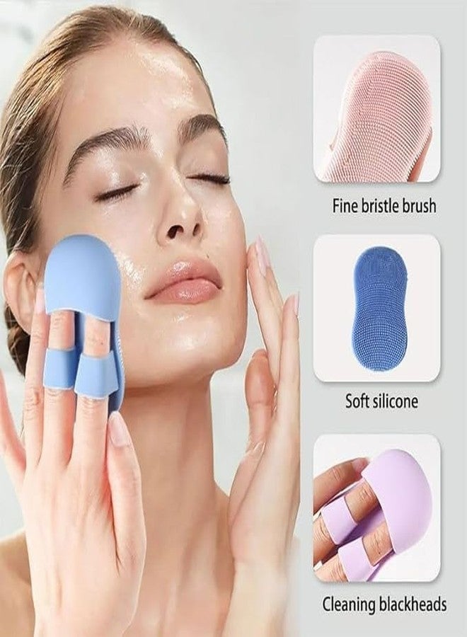 HELLYZ Facial Pore Cleansing Pads | Silicone Face Cleansing Brush Face Scrubbers Soft Exfoliators Cleaning Tool Massage Washing Pore Cleanser Pimples Blackhead Remover Deep Cleans Skin Care 2pcs - Image 3