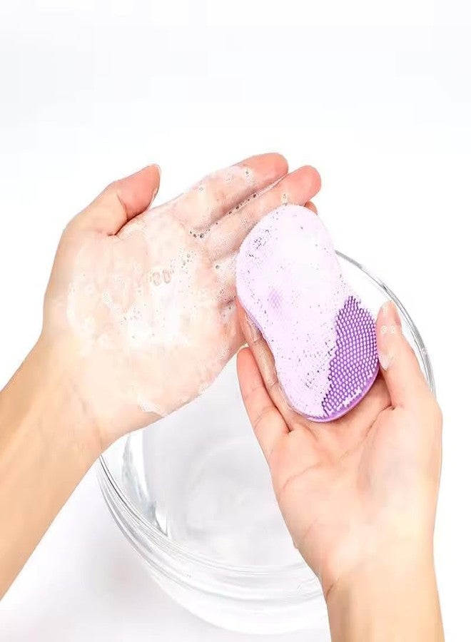 HELLYZ Facial Pore Cleansing Pads | Silicone Face Cleansing Brush Face Scrubbers Soft Exfoliators Cleaning Tool Massage Washing Pore Cleanser Pimples Blackhead Remover Deep Cleans Skin Care 2pcs - Image 5