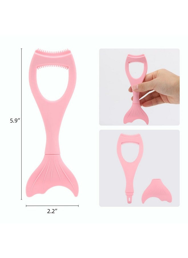Tbestmax Tbestmax 2 in 1 Mascara Eyeliner Guard, Silicone Mascara Lash Shield Applicator, Eyelash Comb Pink 2 Pcs  - Image 2