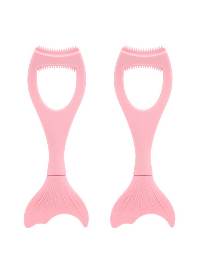 Tbestmax Tbestmax 2 in 1 Mascara Eyeliner Guard, Silicone Mascara Lash Shield Applicator, Eyelash Comb Pink 2 Pcs  - Image 1