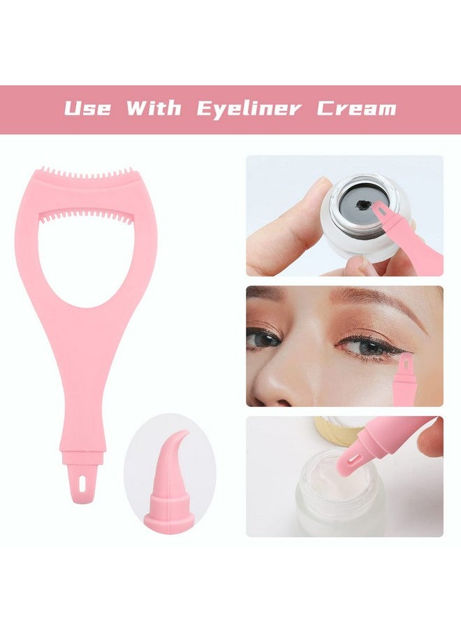 Tbestmax Tbestmax 2 in 1 Mascara Eyeliner Guard, Silicone Mascara Lash Shield Applicator, Eyelash Comb Pink 2 Pcs  - Image 4