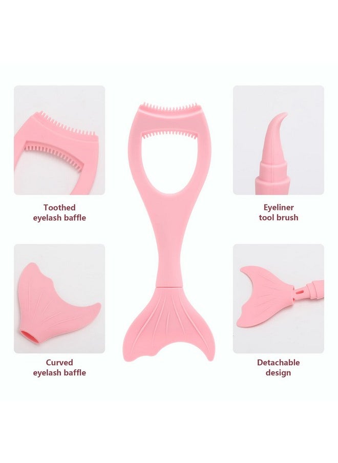 Tbestmax Tbestmax 2 in 1 Mascara Eyeliner Guard, Silicone Mascara Lash Shield Applicator, Eyelash Comb Pink 2 Pcs  - Image 5