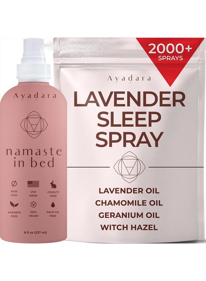 AYADARA Ayadara Lavender Sleep Spray | Relaxing Chamomile Freshener for Linen, Bedding, Pillow, Blanket, Sheets, & Clothing | Calming & Long-Lasting Lavender Essential Oil Mist for a Deep Sleep | 2000+ Sprays  - Image 1