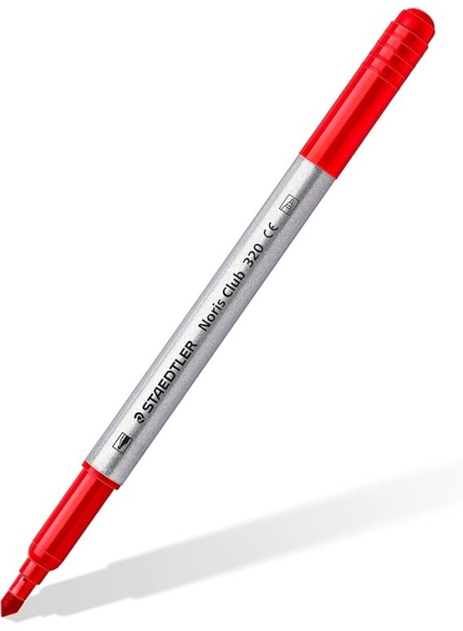 Staedtler Noris Club 320 NWP12 Fibre-Tip Pen with 2 Tips Pack of 12 in Soft Plastic Case - Image 3