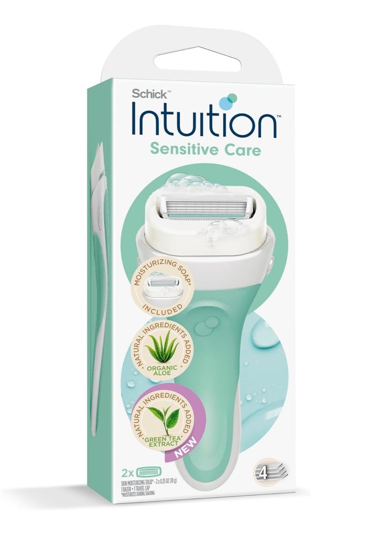 schick INTUITION Schick Sensitive Care Kit, with Organic Aloe and Green Tea Extract  - Image 1