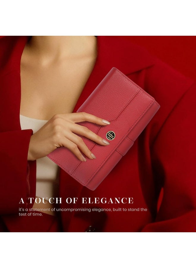 HAMMONDS FLYCATCHER Genuine Leather Women Wallet Clutch for Ladies RFID Protected Long Purse with 17 Card Slots Zip Coin Pocket Multiple Compartments - Image 2
