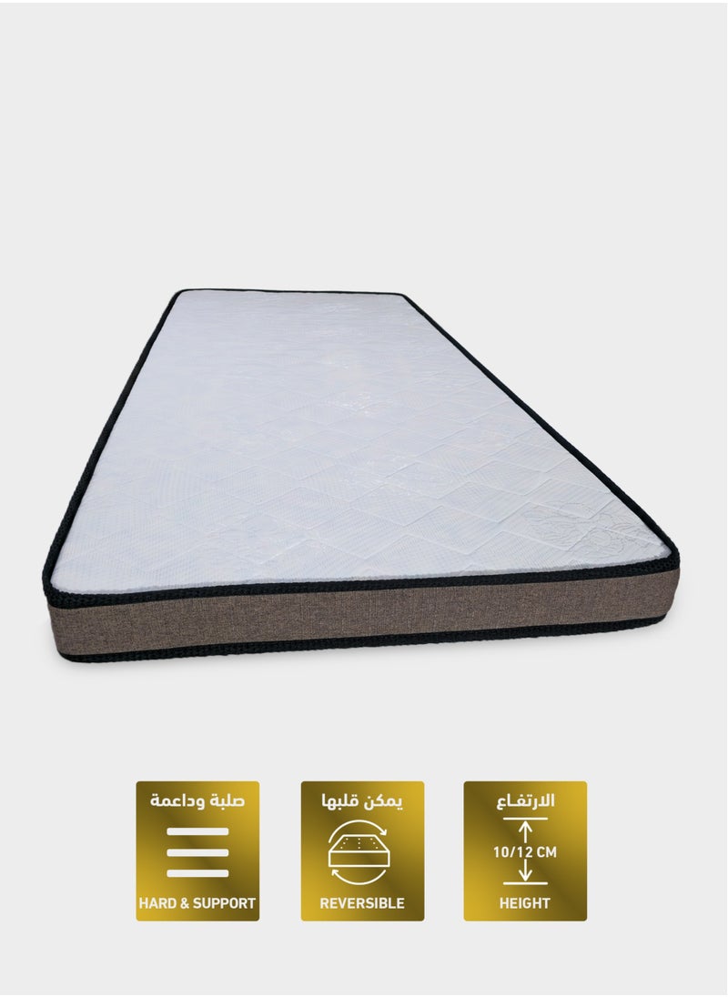 Art Comfort Single Bed Mattress | High-Density 60-Density Foam, Breathable, Luxurious Embroidered Hypoallergenic Fabric, Size: 190x90x12CM  - Image 1