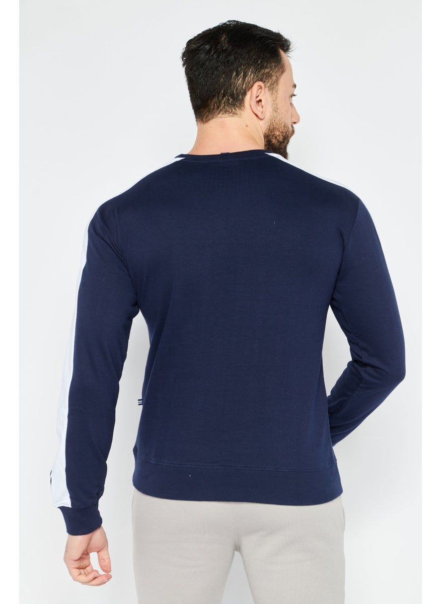 NAUTICA Men Sportswear Fit Outdoor Long Sleeve Sweatshirt, Navy  - Image 4