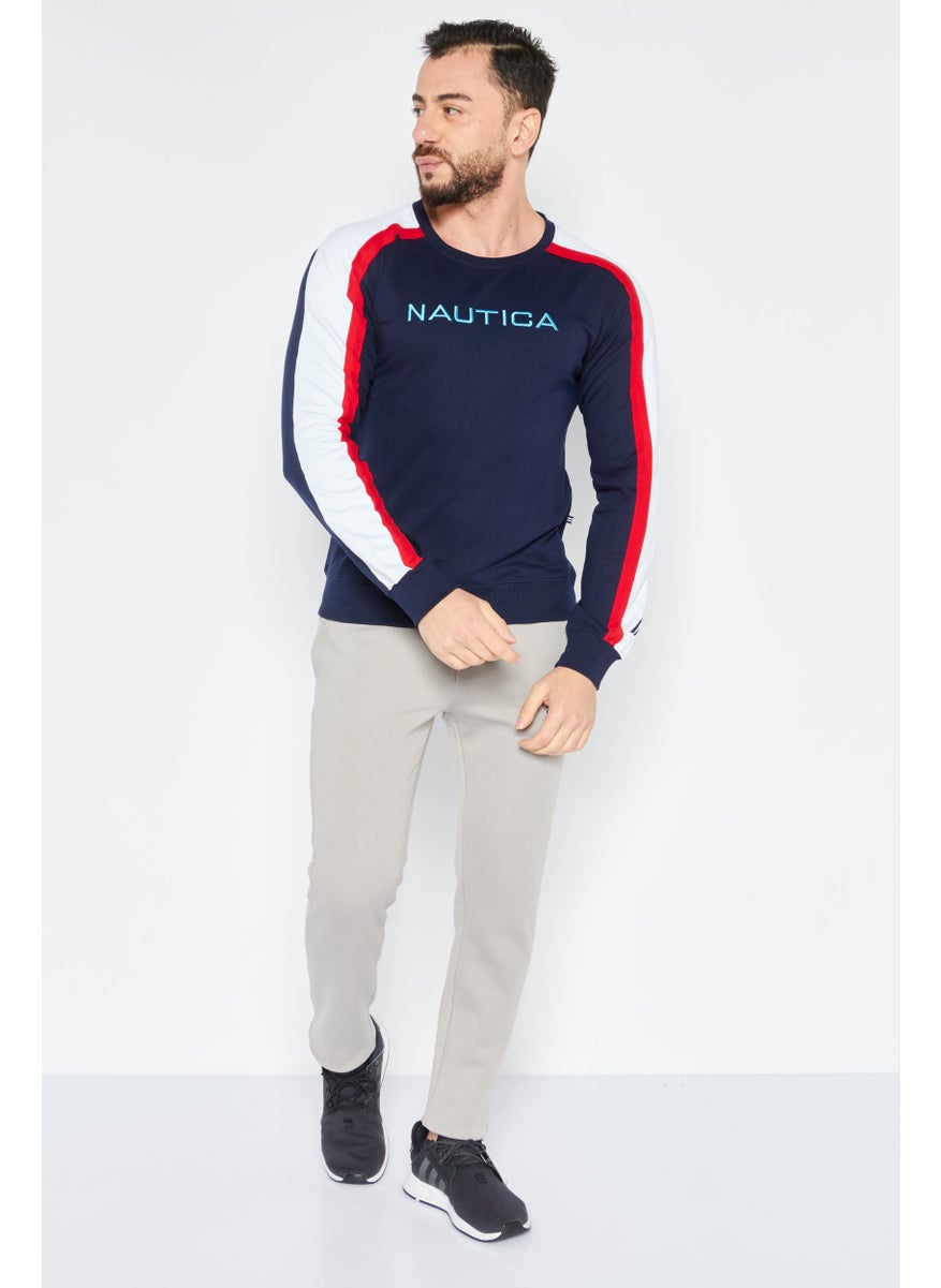 NAUTICA Men Sportswear Fit Outdoor Long Sleeve Sweatshirt, Navy  - Image 2