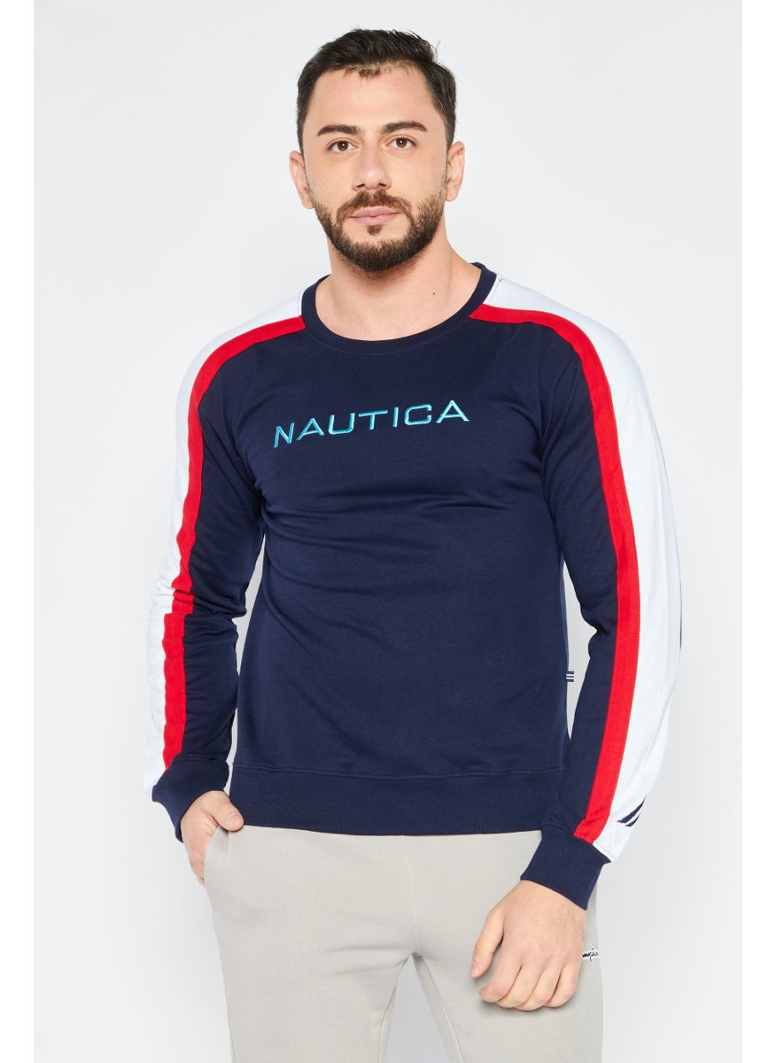NAUTICA Men Sportswear Fit Outdoor Long Sleeve Sweatshirt, Navy  - Image 1