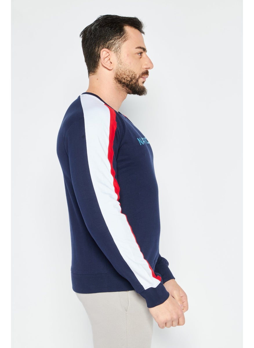 NAUTICA Men Sportswear Fit Outdoor Long Sleeve Sweatshirt, Navy  - Image 3