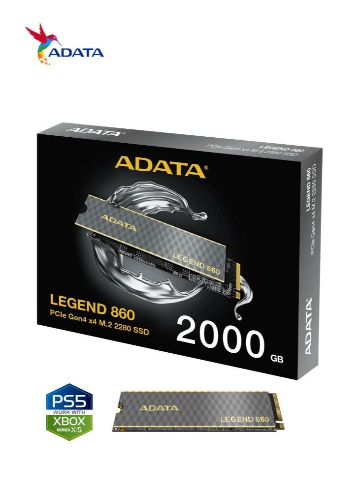 ADATA LEGEND 860 2000 GB Solid State Drive NVMe SSD for Laptop Desktop PS5 XBOX | PCIe Gen4x4 M.2 2280 - Image 2