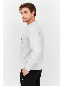 Champion Men Sportswear Fit Graphic Print Long Sleeves Sweatshirts, Grey  - Image 2
