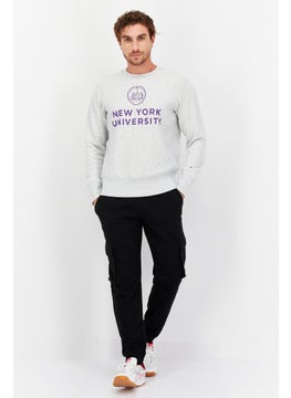 Champion Men Sportswear Fit Graphic Print Long Sleeves Sweatshirts, Grey  - Image 4