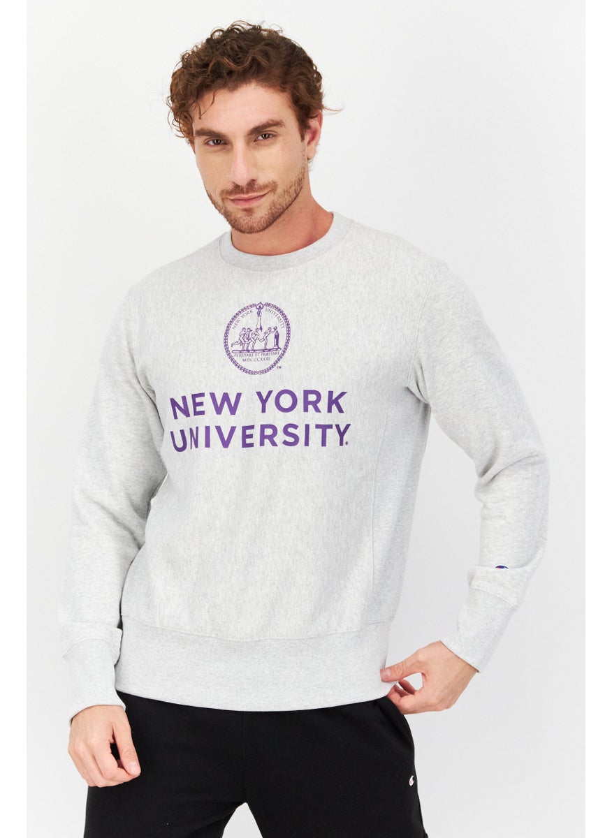 Champion Men Sportswear Fit Graphic Print Long Sleeves Sweatshirts, Grey  - Image 1