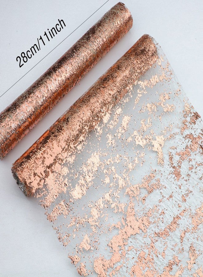 Snowkingdom 2 Pieces Rose Gold Table Runner 11"x108" Glitter Sequin Metallic Pink Thin Mesh Runner Sparkly Table Decorations for Wedding, Bridal Shower, Baby Shower Birthday Party - Image 4