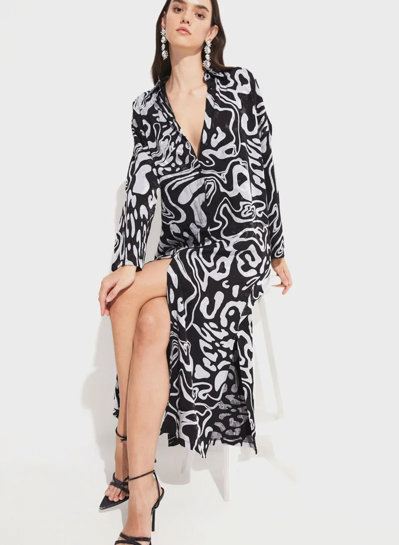 JUNE Abstract Print Dress