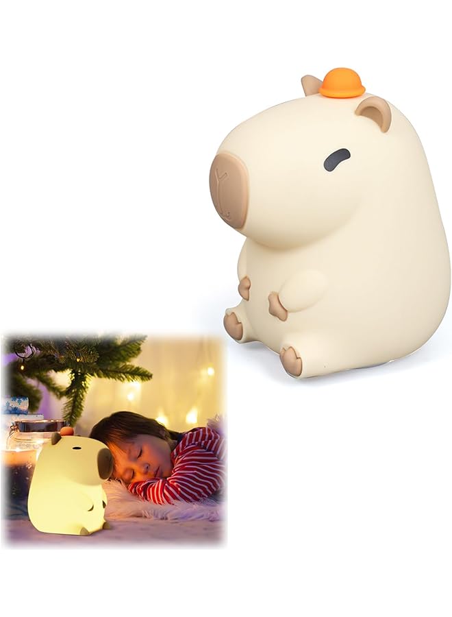 The Bros Capybara Lamp - Capybara Night Light, Capybara Gifts for Girl, Decor Cute Lamp for Nursery, Touch Control, Timmer Funtion, Portable and Rechargeable Dimmable, Birthday Gifts for Boys Girls - Image 1