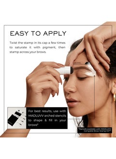 MADLUVV MADLUVV Brow Stamp Refill* - Color Stamp for Brows & Root Touch Up for Women & Men, Instantly Conceal Hair Loss, Grey Hair, Thinning Hair with Stain-Proof/Smudge-Proof Powder Formula (Medium Brown)  - Image 4