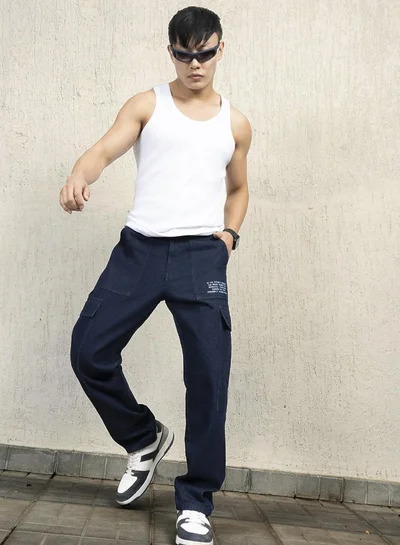 Hubberholme Men Indigo Jeans - Relaxed Tapered for Effortless Style