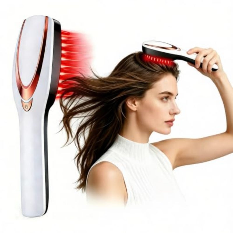 Red Light Scalp Massager, Red and Blue Light Hair Brush, Electric Scalp Comb Devices for Hair Massager Scalp, Portable Electric Scalp Massager Brush for Women and Men - Image 1