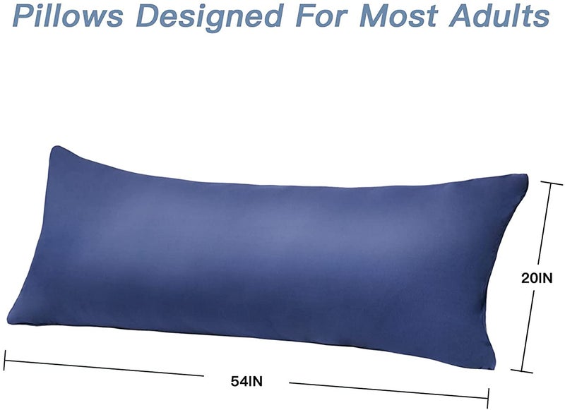 ATOOTFUSION Luxury Full Body Pillow Insert with Fiber Cover - Ultra Soft Body Pillow for Sleeping - Breathable Long Bed Pillow Insert, 20"x54" (Navy Blue) - Image 3