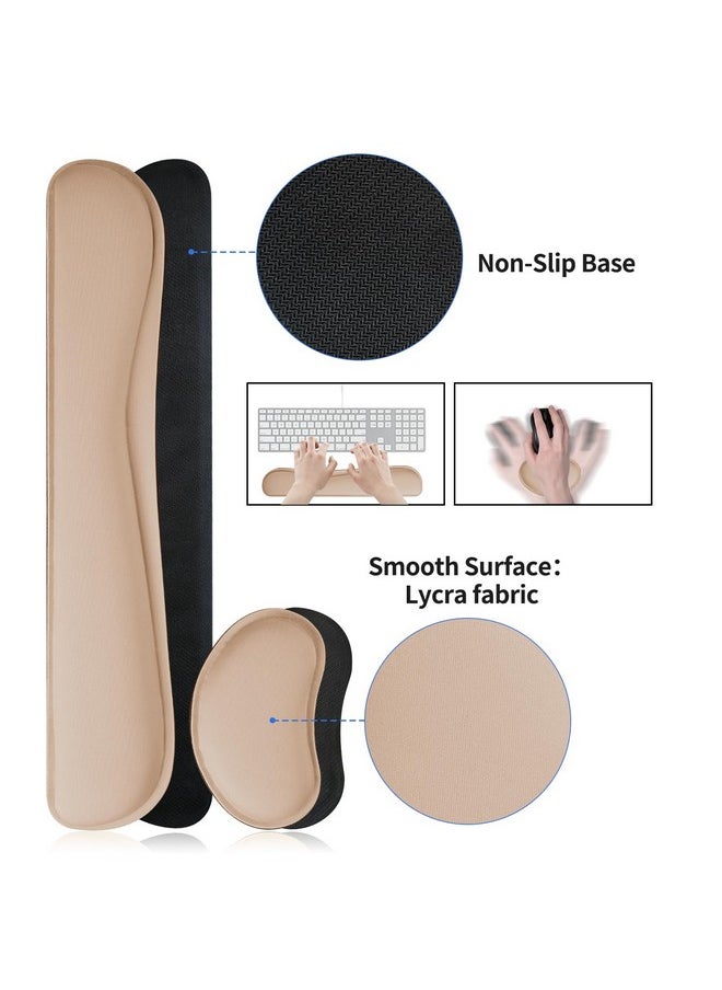 Bloss - Leather Desk Pad And Keyboard Wrist Rest, Large Mouse Pad + Keyboard Pad+Mouse Wrist Support, Non-Slip Desk Mat Protector For Office, Home(31.5×15.7 Inches,Beige) - Image 1