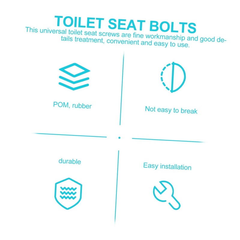 1 Pack Toilet Seat Bolts Hinges And Screws Replacement Parts Kit For Standard Toilets Easy Installation - Image 3