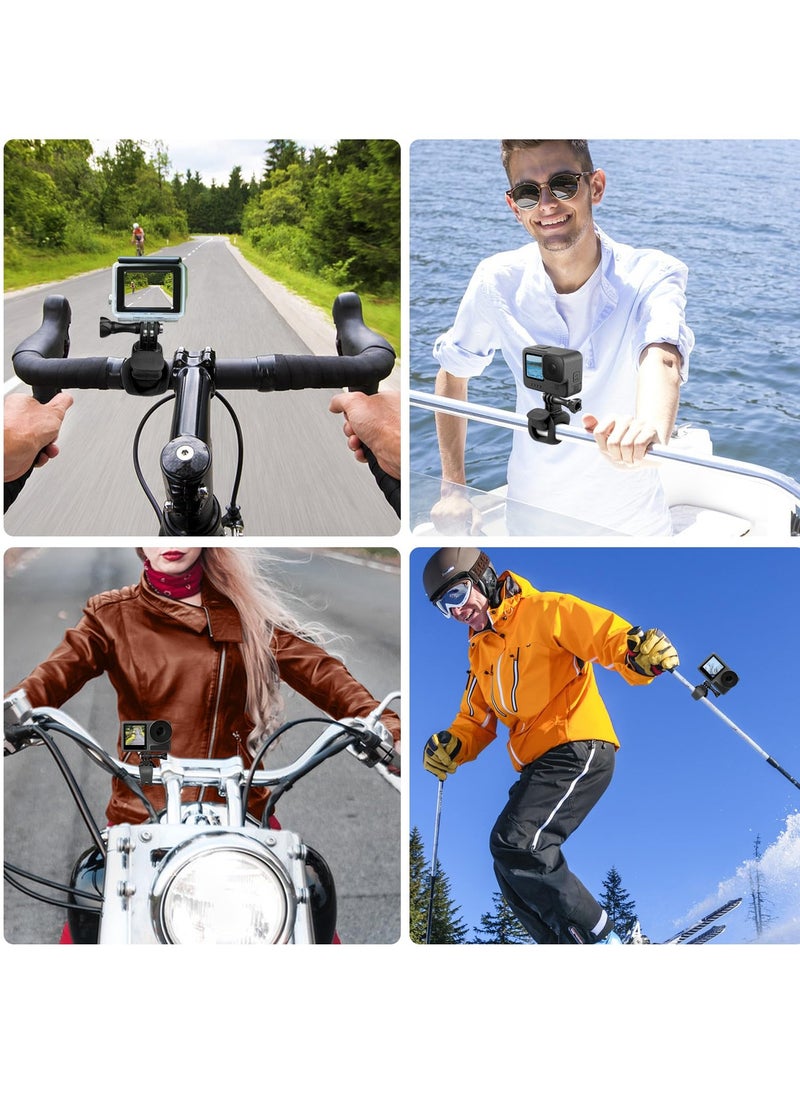 SYOSI - 360° Camera Mount Strap, Rotating Flexible Wrap Band Holder for Bike, Motorcycle Handlebar, Compatible with GoPro Max Hero 12 11 10 9, Insta360 Ace Pro X3, DJI Action 3 4, Osmo Pocket - Image 1