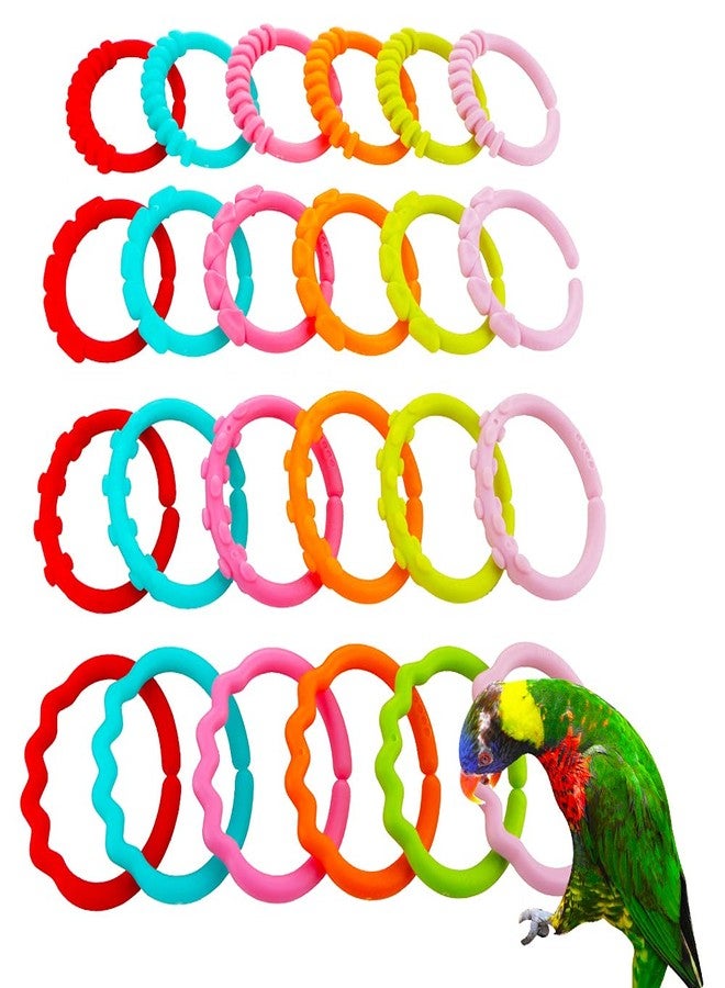 DQITJ 24 Pcs Bird Chewing Toy Parrot Plastic Large Link DIY Cage Accessories - Image 1