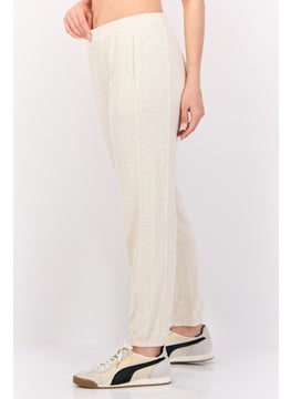 Aerie Women Regular Fit Textured Joggers Pants, Beige  - Image 3