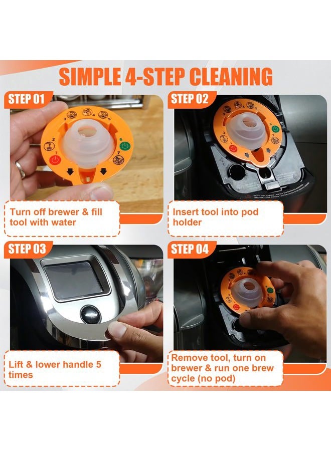 Dpwrrot 2 Pack Needle Cleaning Tools Compatible With Keurig 2.0 Coffeemakers Needle Cleaning Tool No More Coffee Grounds Left In Coffee Or Semi-Finished Coffee(Orange) - Image 5