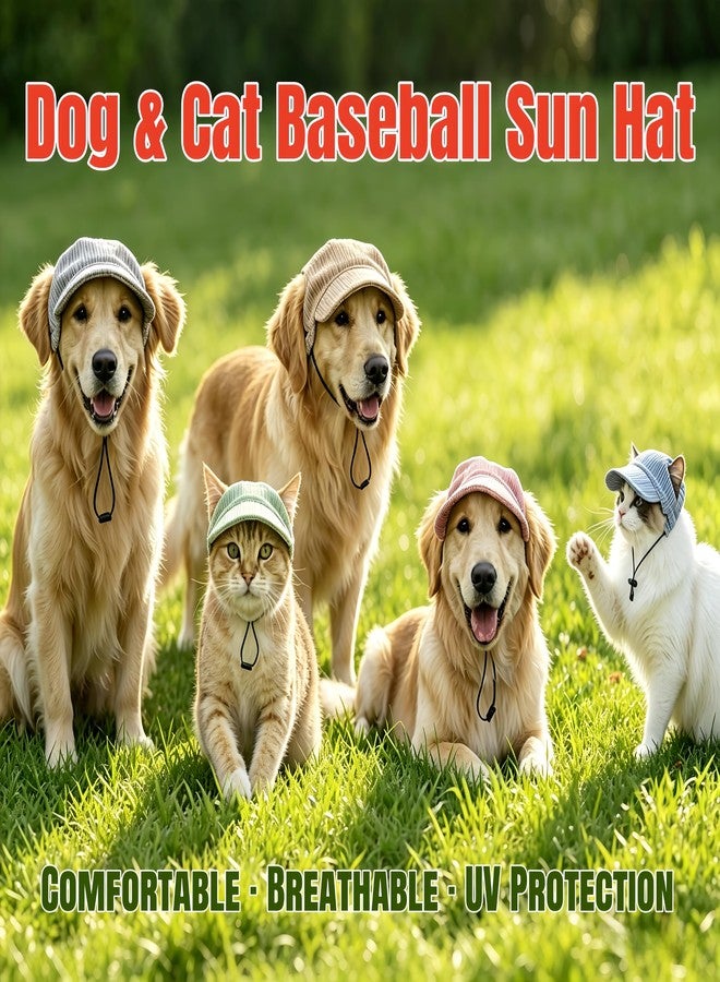 ETOFIXEE Pet Baseball Cap with Ear Holes - Multi-Color Sun Visor Hat for Dogs & Cats, Summer & Fall Beach Headwear for Puppies & Kittens (Green, L) - Image 3