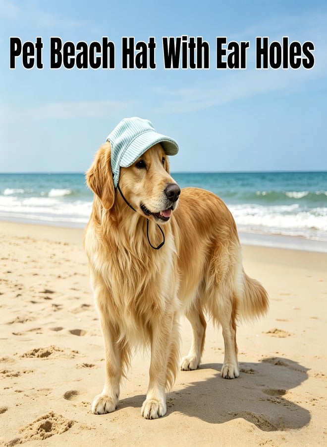 ETOFIXEE Pet Baseball Cap with Ear Holes - Multi-Color Sun Visor Hat for Dogs & Cats, Summer & Fall Beach Headwear for Puppies & Kittens (Green, L) - Image 2