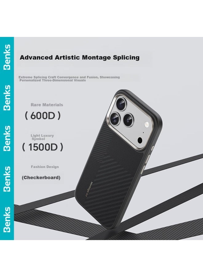 Benks Iphone 17 Pro Max Case Apple Magnetic Montage Aramid Carbon Fiber Kevlar Full-coverage Drop-proof Protective Case Black - Image 2