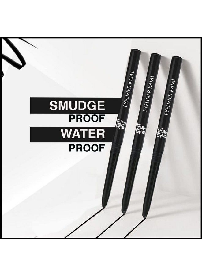 Street Wear Eyeliner Kajal Kohl Black (Black) 0.30 Gms Long Lasting 100% Waterproof Smudgeproof Formulatin Single Stroke Application Smooth Intense Pigment Easy To Use Twistup Format Enriched With Almond Oil. - Image 5