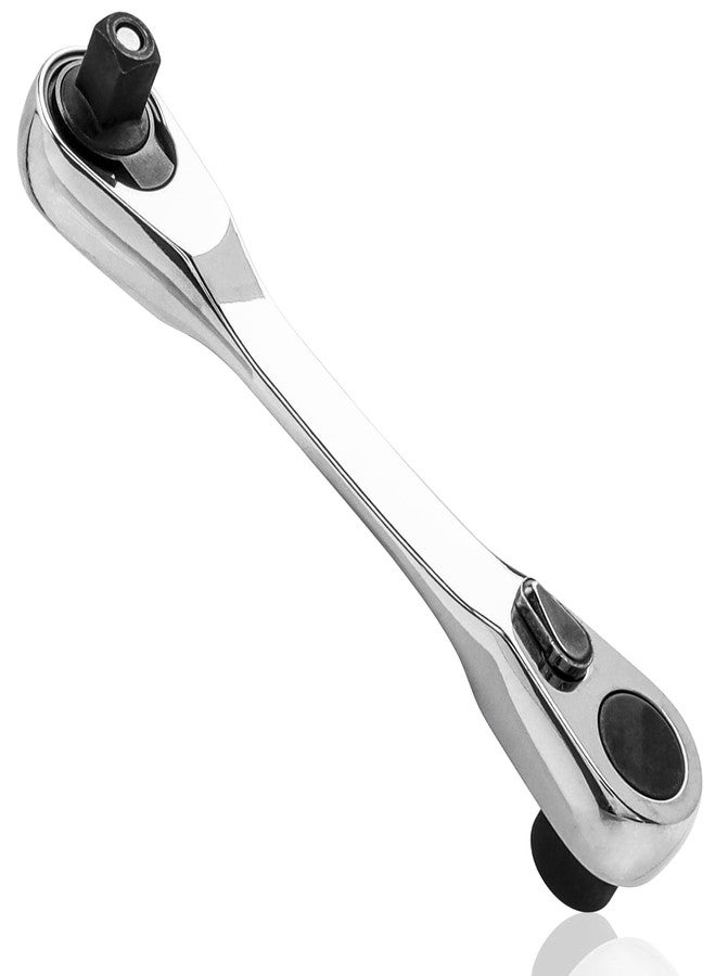 ياكاموز مفتاح ربط صغير 2 في 1 من ياكاموز، 72 سنًا، مفك براغي صغير بزاوية قائمة 90 درجة، مفتاح ربط مقبس بسقاطة 1/4 بوصة للأماكن الضيقة - Image 2