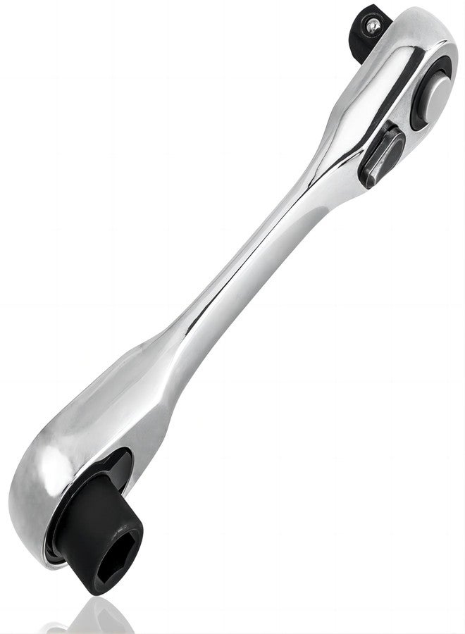 ياكاموز مفتاح ربط صغير 2 في 1 من ياكاموز، 72 سنًا، مفك براغي صغير بزاوية قائمة 90 درجة، مفتاح ربط مقبس بسقاطة 1/4 بوصة للأماكن الضيقة - Image 1