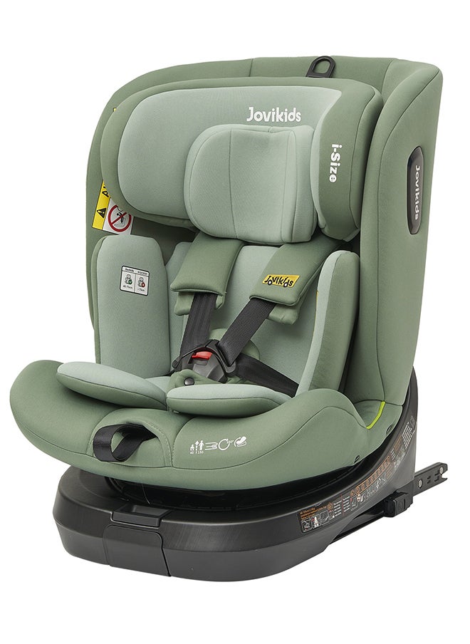 Jovikids - Rotating Ranger TT ISOFIX Car Seat 360° For Baby, 40 - 150 CM, 0 - 12 Years, ECE R129/E4 I-Size, Fixations ISOFIX, Top Tether - Green - Image 1
