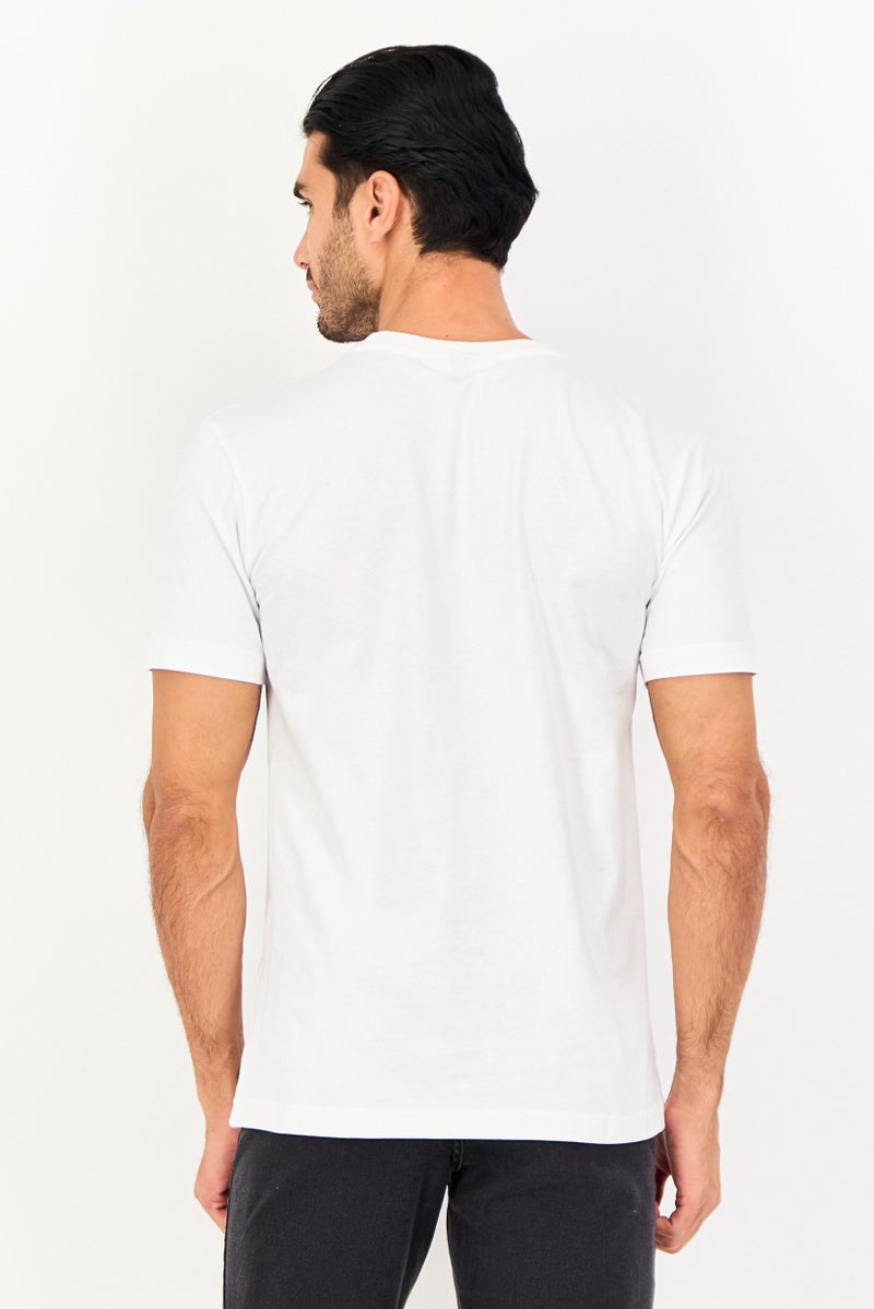 NAUTICA Men Short Sleeve Brand Logo T-Shirt, White - Image 3