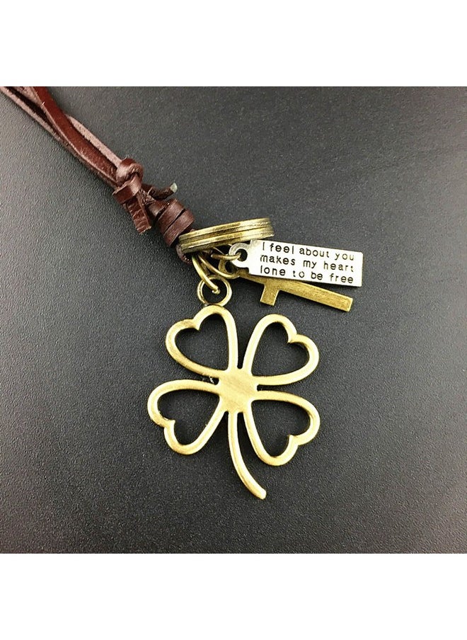 ALIMITOPIA 100Pcs Four Leaf Clover Lucky Charms Pendents For Diy Bracelet Necklace Jewelry Making Findings(Golden)  - Image 3